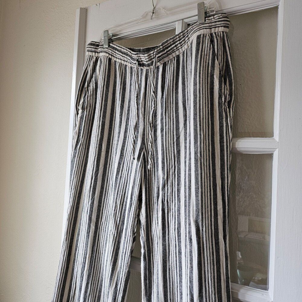 Old Navy Striped Linen Blend Pants, Size Large